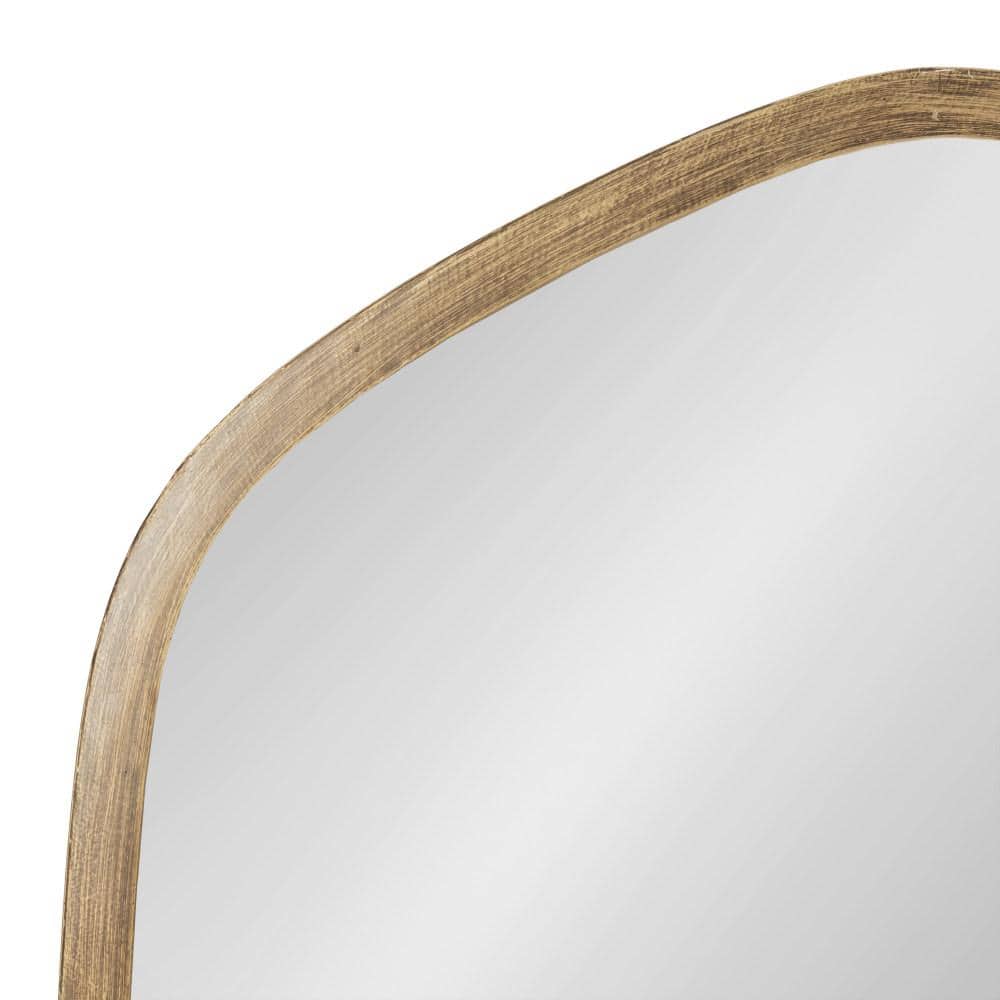 Gold Oblong Hexagon Metal Framed Wall Mirror, 20 x 36