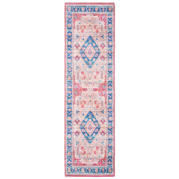 Saffron 2 ft. x 8 ft. Rust/Ivory Medallion Ornate Runner Rug