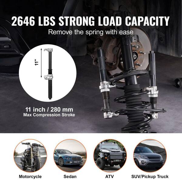 Coil Spring Compressor Tool 2 PCS Heavy Duty Macpherson Strut Spring Compressor Set 2646 lbs. Capacity w/Safety Bracket