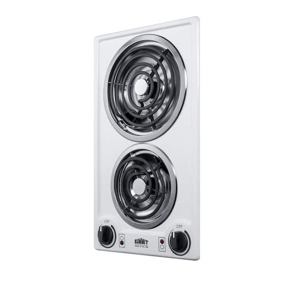 12 in. Coil Electric Cooktop in White with 2 Elements