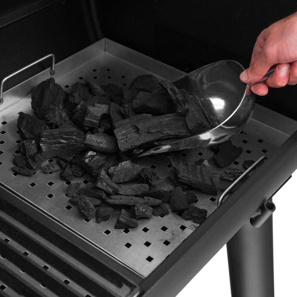 Broil King Regal Charcoal Offset 500 Charcoal Grill and Offset Smoker in Black