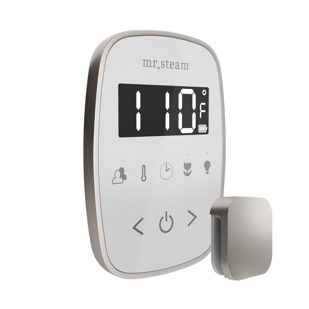 TempoFlex Steam Shower Control and Steamhead in White Brushed Nickel