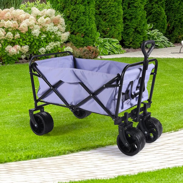 Unbranded Outdoor 3.5 cu. ft. Collapsible Folding Fabric Garden Cart with 220 lbs. Weight Capacity, with Wheels for Sand, Camping