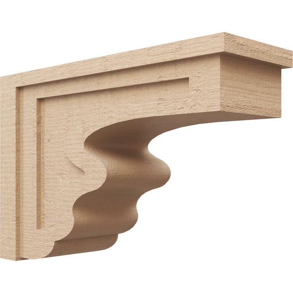 Ekena Millwork 9 in. x 18 in. x 27 in. Classic Highland Rough Cedar Woodgrain TimberThane Corbel, Primed Tan