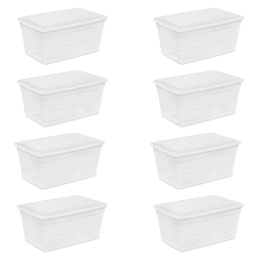 ClearView 90-Quart Stackable Storage Bin with Secure Lid, 8-Pack