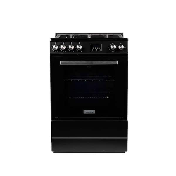 Magic Chef 24 in 4-Burner Freestanding Gas Range in Black