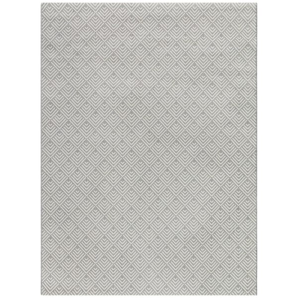 Janine Grey 7 ft. 10 in. x 10 ft. Chevron Indoor/Outdoor Area Rug