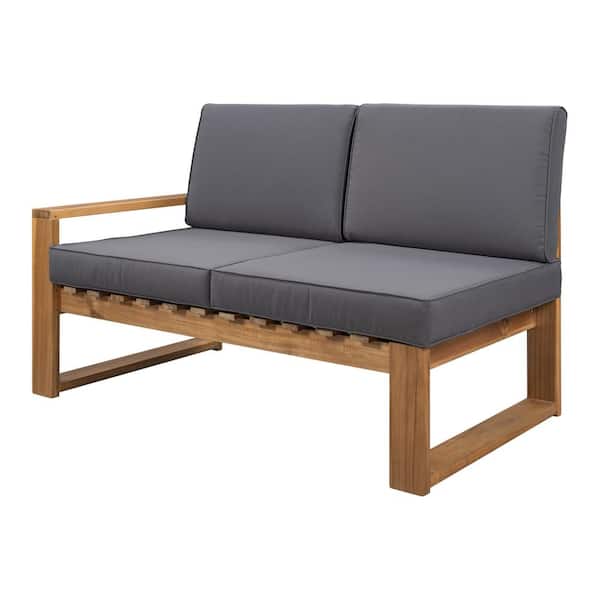 Ellende Meerdere Nautisch Mondawe Modern Acacia Wood Outdoor Patio Sectional Sofa Set Conversation  Set with Gray Cushions Outdoors and Indoors (3-Piece) MDP-1210-1 - The Home  Depot
