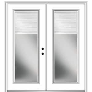 MMI Door 60 in. x 80 in. Internal Blinds Left-Hand Inswing Full Lite Clear Glass Painted Steel Prehung Front Door Z004412L - The Home Depot