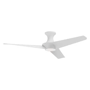 Emiko-H 56-in 1 Light White Integrated LED Hugger Ceiling Fan