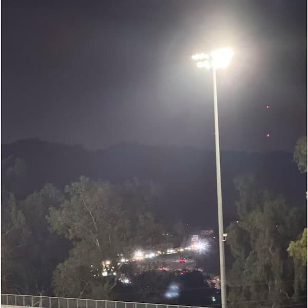 1800-Watt Equivalent 600-Watt Adjustable Lumen and CCT Integrated LED Stadium Flood Light 40° with 10KV SPD Bronze