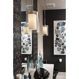 Double Glass Collection 1-light Polished Chrome Pendant