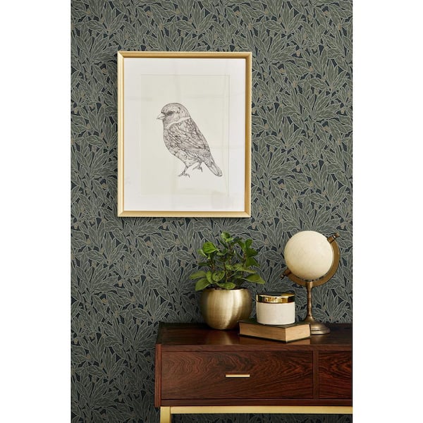 57.5 sq. ft. Rosemary Leaf and Berry Unpasted Nonwoven Wallpaper Roll