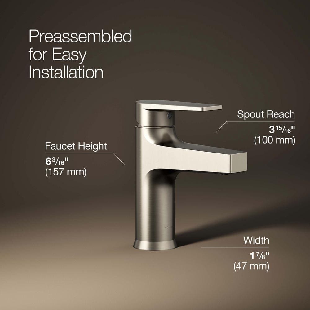 Taut Transitional Single-Handle Low-Arc Faucet in Vibrant Brushed Nickel