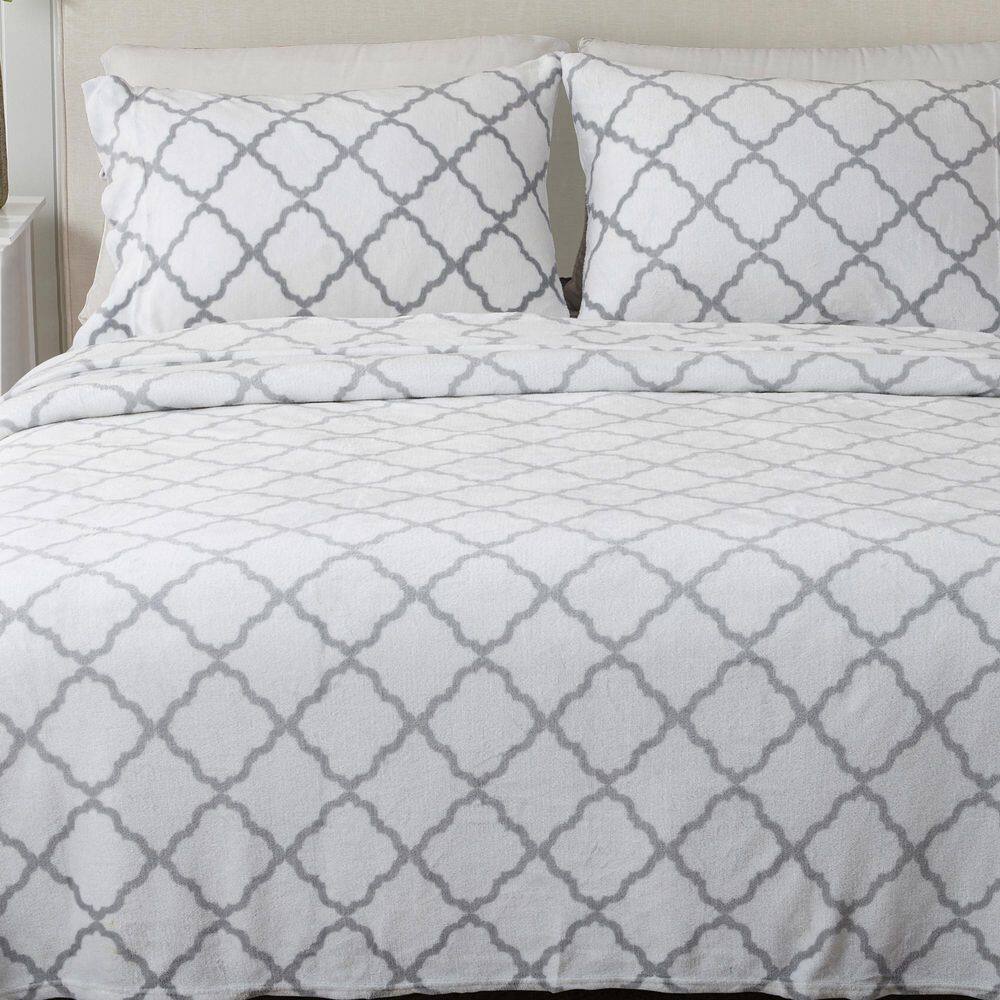 White Super Soft Velvet Plush Polyester Queen Bed Sheet Set price history on PriceWatchPro