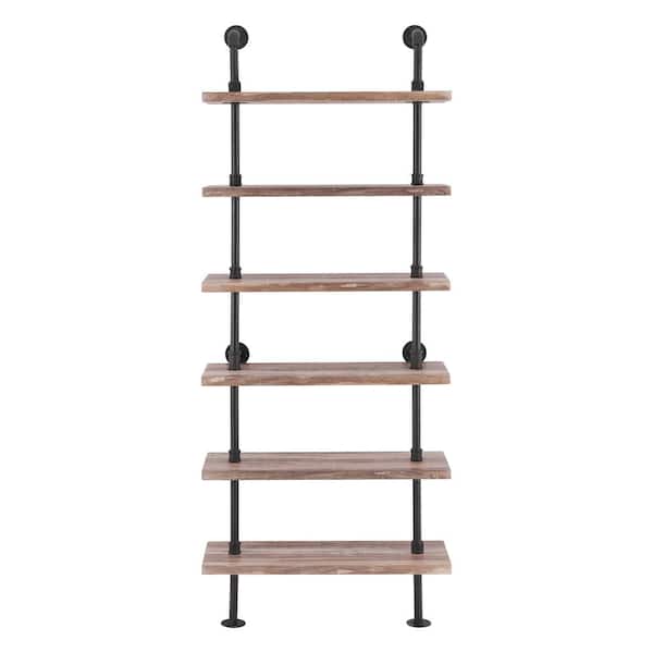 HomeRoots Mariana Brown 6 Tiers Metal Shelving Unit (10.5 in. x 90 in. x 80  in.) 392220 - The Home Depot