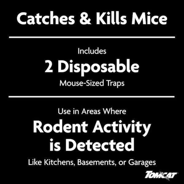 Press 'N Set Mouse Trap, Plastic, Spring-Loaded Mouse Killer with Grab-Tab Pest Repellant Trap (2-Pack)