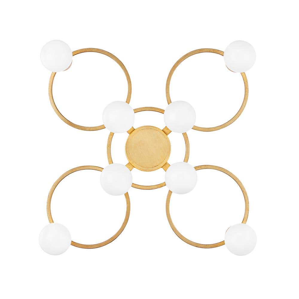 MITZI HUDSON VALLEY LIGHTING Hope 8-Light Gold Leaf Semi-Flush Mount MITZI HUDSON VALLEY LIGHTING Hope 8-Light Gold Leaf Semi-Flush Mount - 2