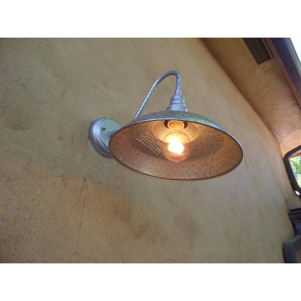 1 Light Galvanized Outdoor Wall Barn Sconce El0424gv The Home Depot 1 Light Galvanized Outdoor Wall Barn, Galvanized Outdoor Barn Light Wall Mount Sconce