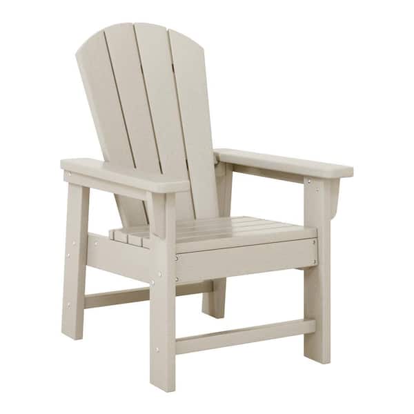 Children's Laguna Outdoor Patio All Weather Fade Resistant Kids Poly Plastic Adirondack Chair in Sand