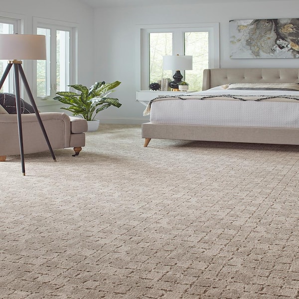 Posh Patterns Ornate Brown 37 oz. Polyester Pattern Installed Carpet