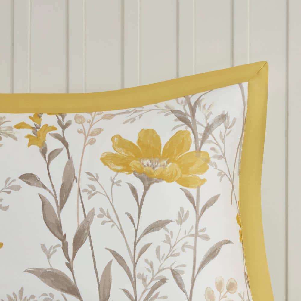 King White Cotton Sateen 5-Piece Comforter Set