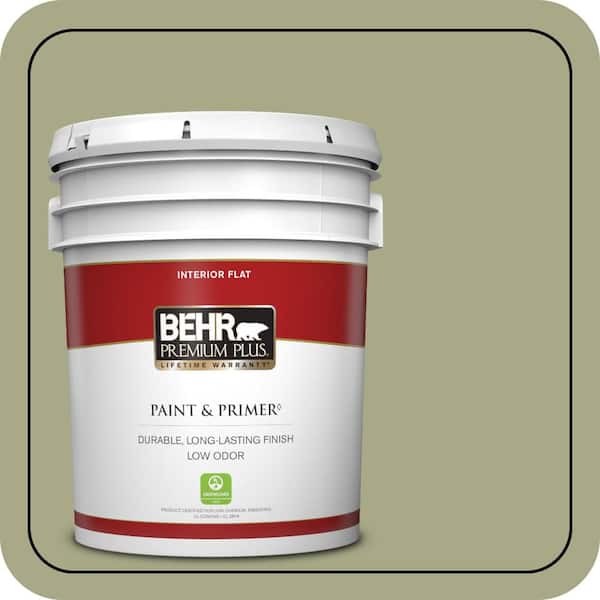 BEHR PREMIUM PLUS 5 gal. #S360-4 Meditation Time Flat Low Odor Interior Paint & Primer