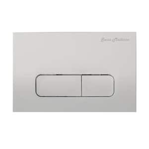 Wall Mount Dual Flush Actuator Plate with Rectangle Push Buttons, Matte Chrome
