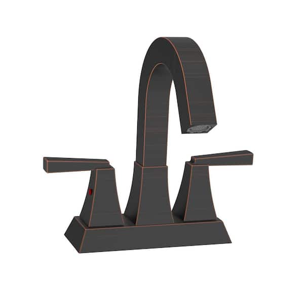 Satico 2-Handle ‎4 in. Centerset Deck Mount Bathroom Faucet with Pop Up Drain in Oil Rubbed Bronze