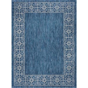 Veranda Border Indigo 7 ft. x 10 ft. Indoor/Outdoor Area Rug