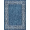 Tayse Rugs Veranda Border Indigo 8 ft. x 10 ft. Indoor/Outdoor Area Rug ...