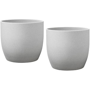 8.3 in. (21 cm) Ceramic Basel Stone Light Gray (2-Pack)