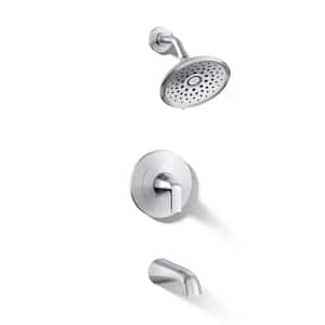 Cursiva Single-Handle 3-Spray Tub and Shower Faucet 1.75 GPM in Polished Chrome (Valve Included)