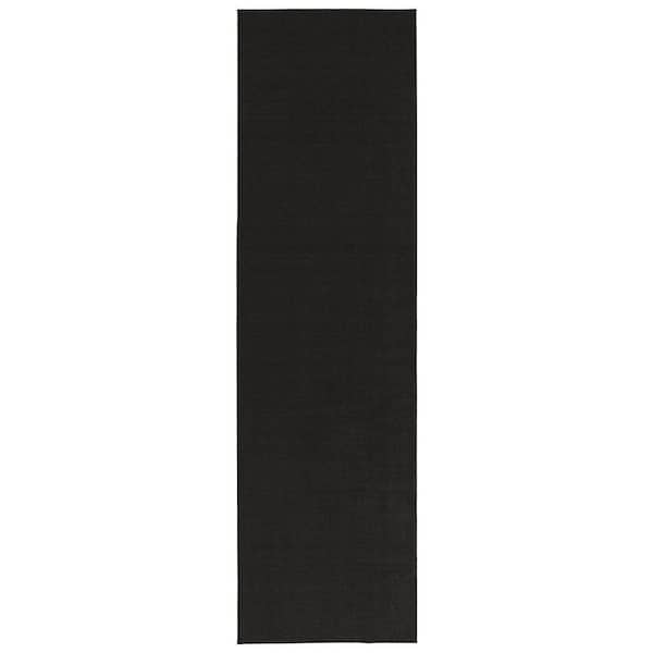 Sweet Home Collection Non-Slip Rubberback Modern Solid Design 2x5 Indoor Runner Rug, 1 ft. 8 in. x 4 ft. 11 in., Black