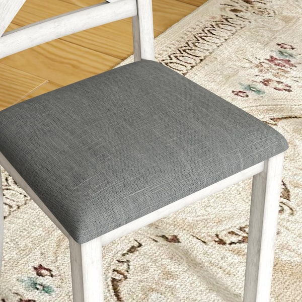 Rustic 6-Piece Dining Table Set with Expandable Table, Gray Upholstered Seats and Bench Wood Kitchen Table (Set for 6)