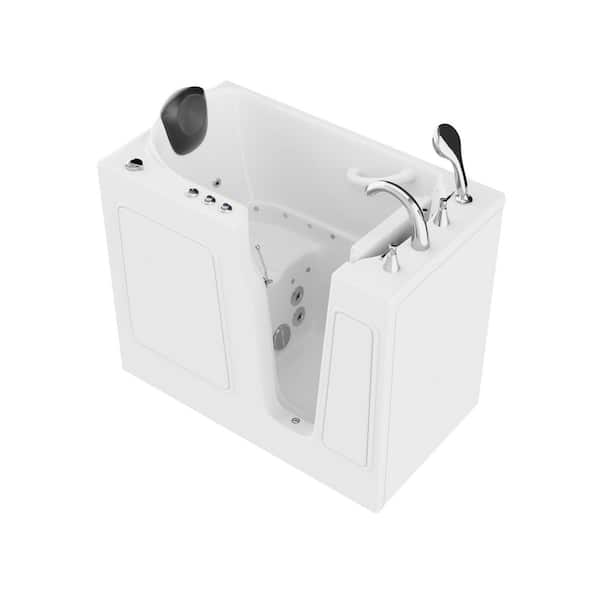WTHDX Series 26 in. x 46 in. Right Drain Combination Jetted Walk-in Bathtub in White with Powered Fast Drain