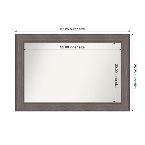 Amanti Art Country Barnwood 37.25 in. x 25.25 in. Custom Non-Beveled Wood Framed Bathroom Vanity Wall Mirror