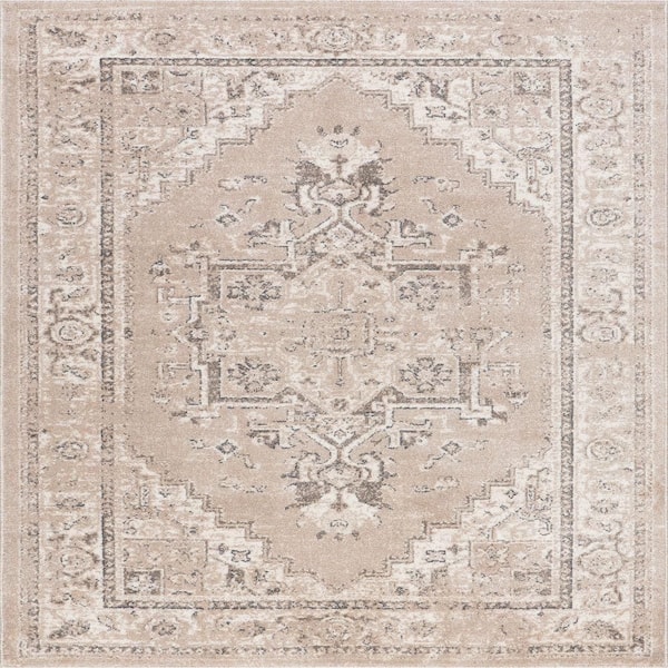 Harley Vintage Medallion Ivory 8 ft. x 10 ft. Indoor Area Rug