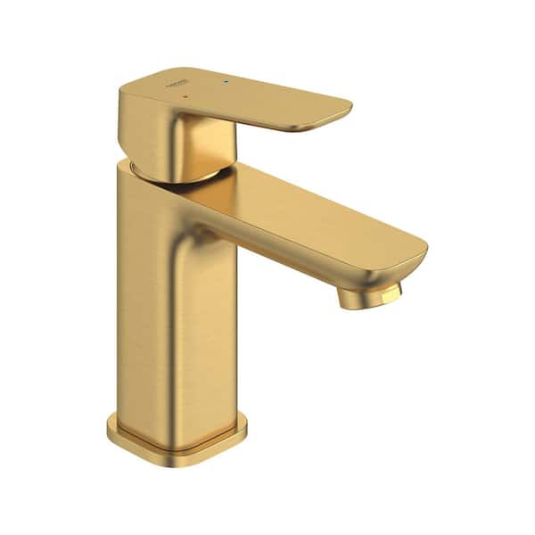 Cubeo Single Handle Standard Single Hole Bathroom Sink Faucet with Ceramic Disc Valve in Brushed Cool Sunrise (1-Pack)