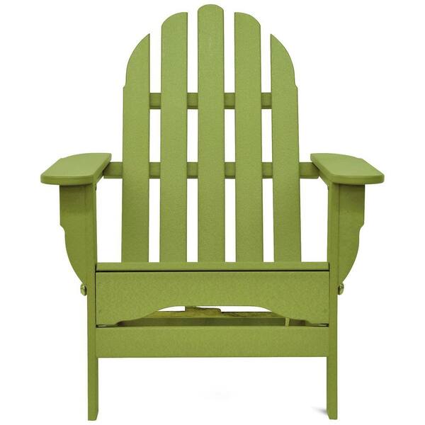 DUROGREEN Icon Lime Recycled Plastic Folding Adirondack Chair with DUROGREEN Icon Lime Recycled Plastic Folding Adirondack Chair with