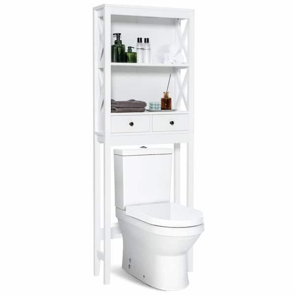 Bunpeony 23.5 in. W x 65 in. H x 8 in. D White Bathroom Over-the-Toilet ...