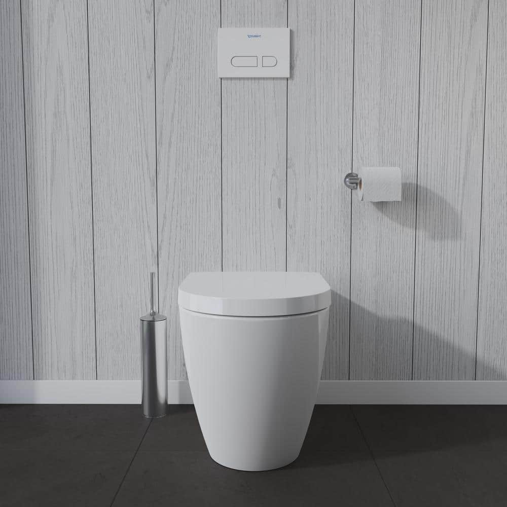 White Vitreous China Elongated One-Piece Dual Flush Toilet