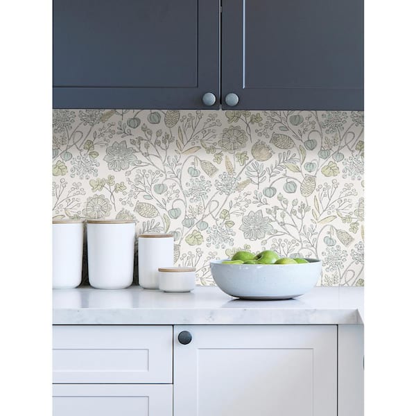 NuWallpaper Grey Saybrook Peel & Stick Wallpaper – Removable Grey Wave Pattern | 20.5" X 18' Roll - View #5