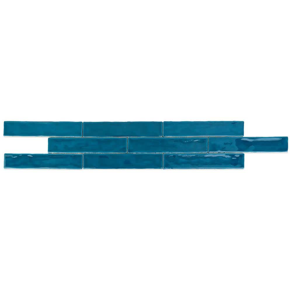 Brookline Teal 2x10 Polished Ceramic Subway Wall Tile