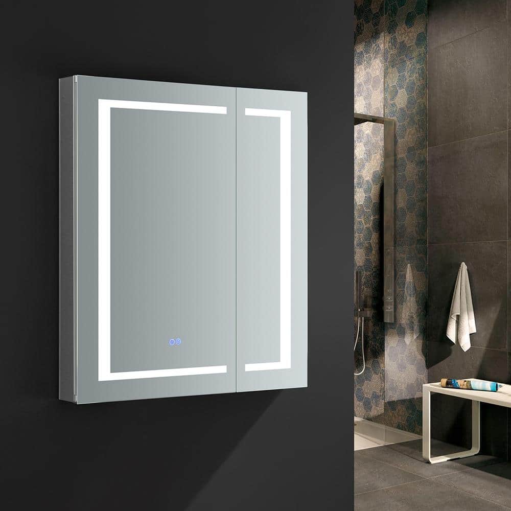 Mirrored Frameless LED Lighted Medicine Cabinet with Defogger