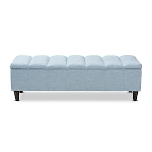 Brette Light Blue Storage Ottoman