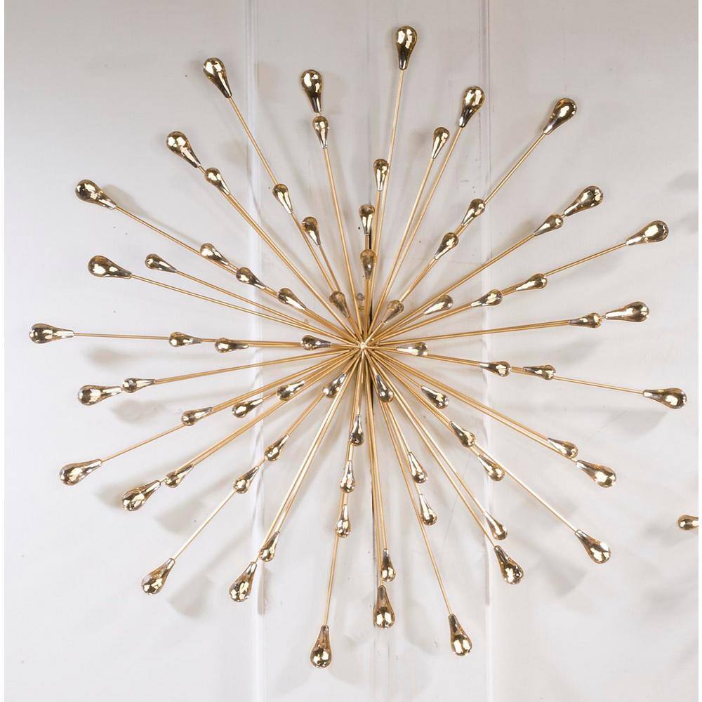 Large Gold Acrylic Starburst Metal Wall Art, 28 inches