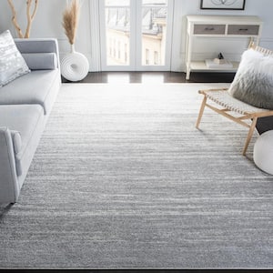 Adirondack Light Gray/Gray 10 ft. x 14 ft. Solid Color Striped Area Rug