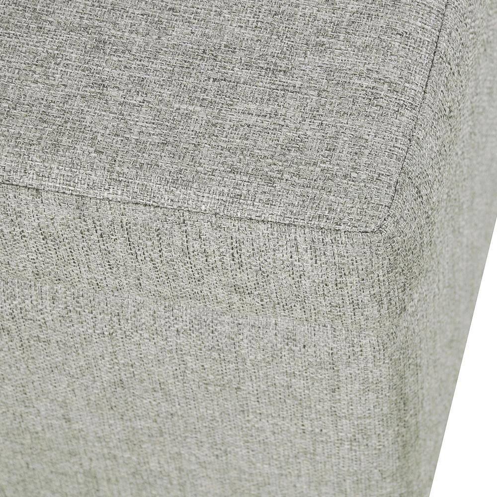 Gray Woven Medium Storage Bench with Black Metal Legs
