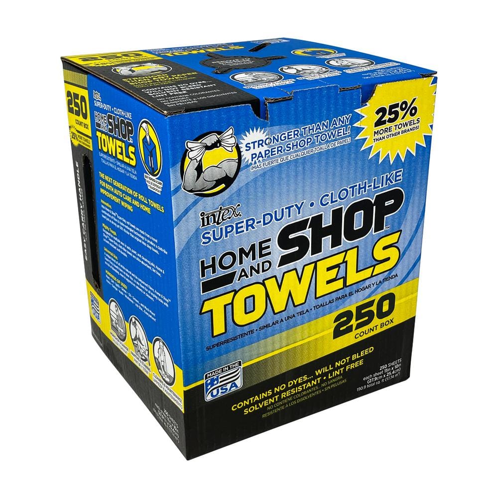 HOME AND SHOP TOWELS 10 in. W x 11 in. L White 250-Count Box Paint and  Staining Cloth NW-00553-250 The Home Depot